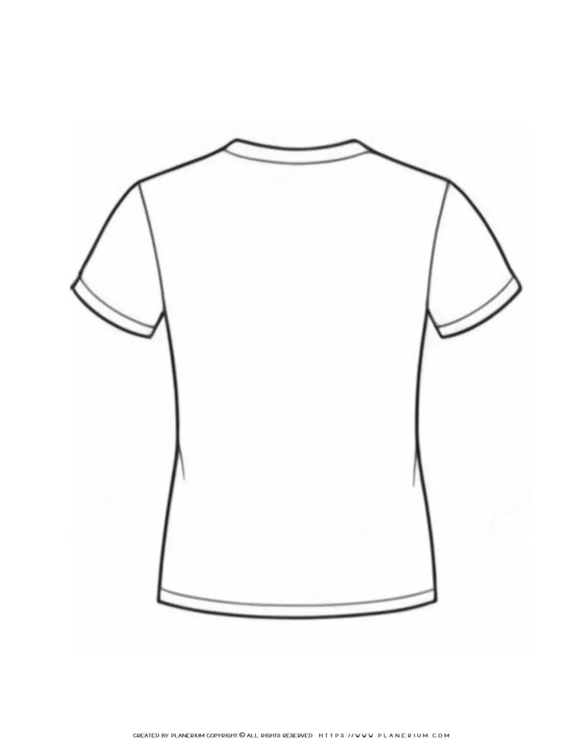 Back view blank white T-shirt