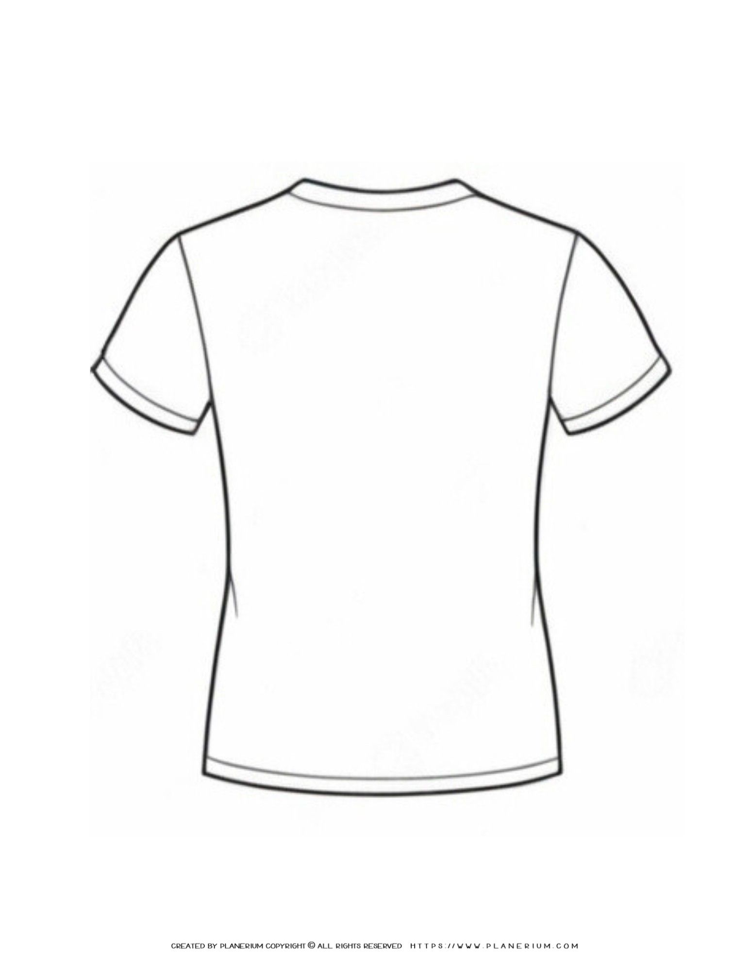 Free Back View T Shirt Template for Kids Art Projects