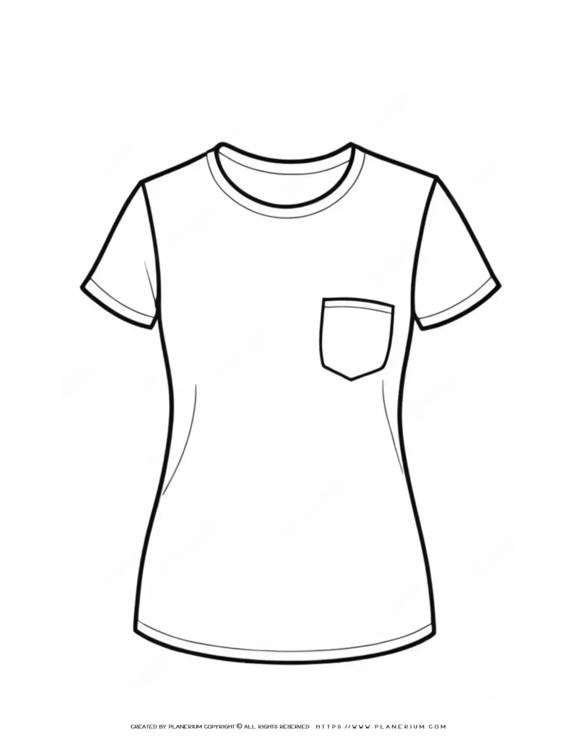 Simple T-shirt with front pocket illustration