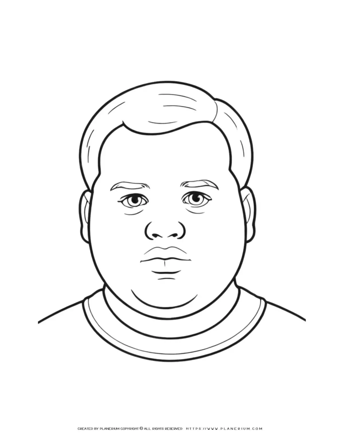 Line drawing of a man's face