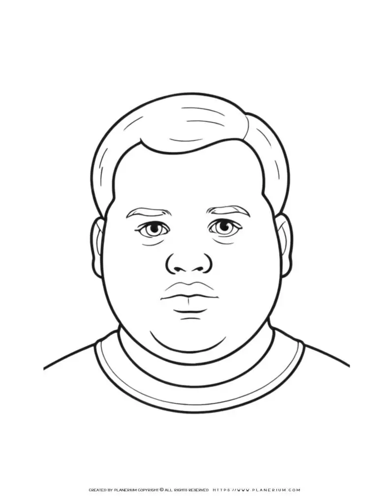 Line drawing of a man's face