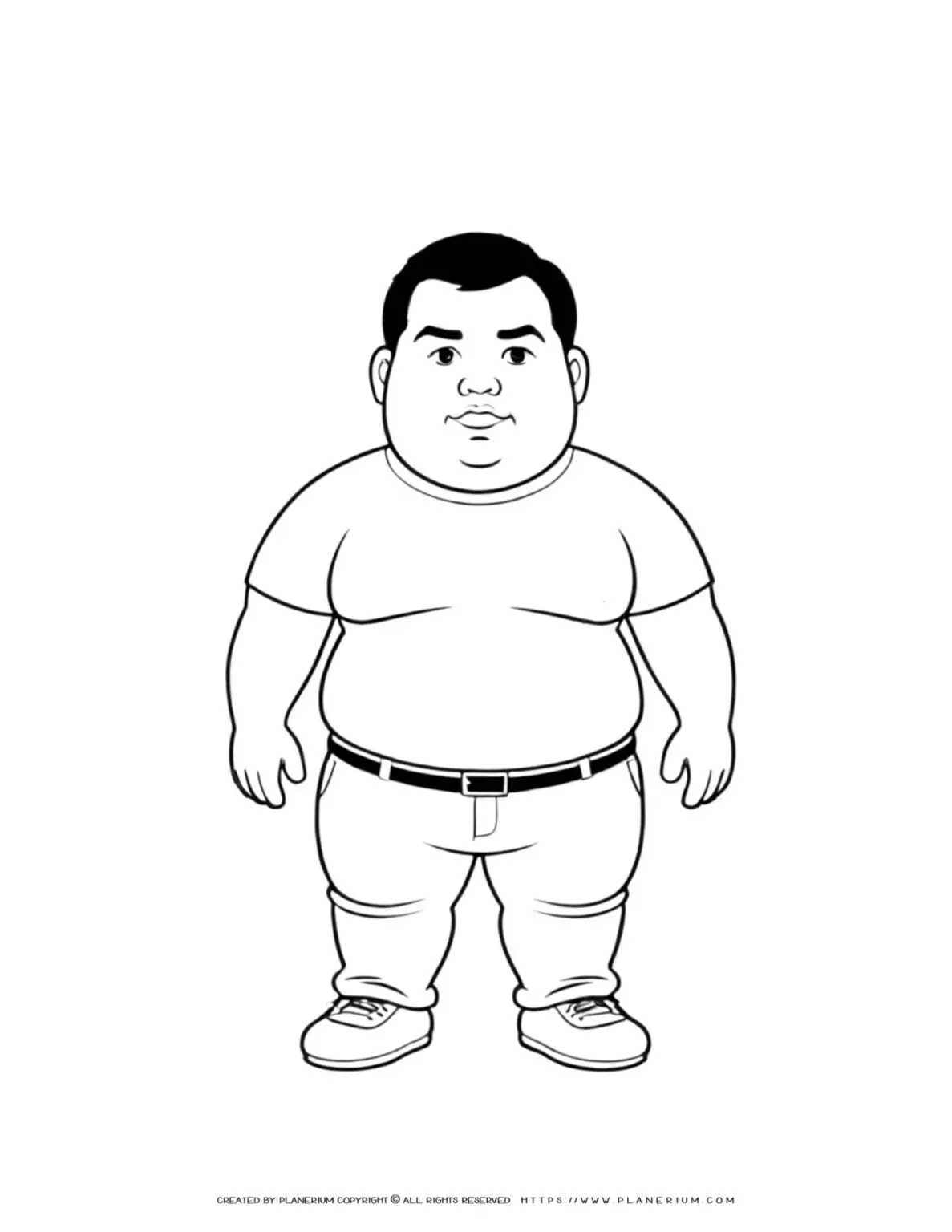 Black and white cartoon of a man