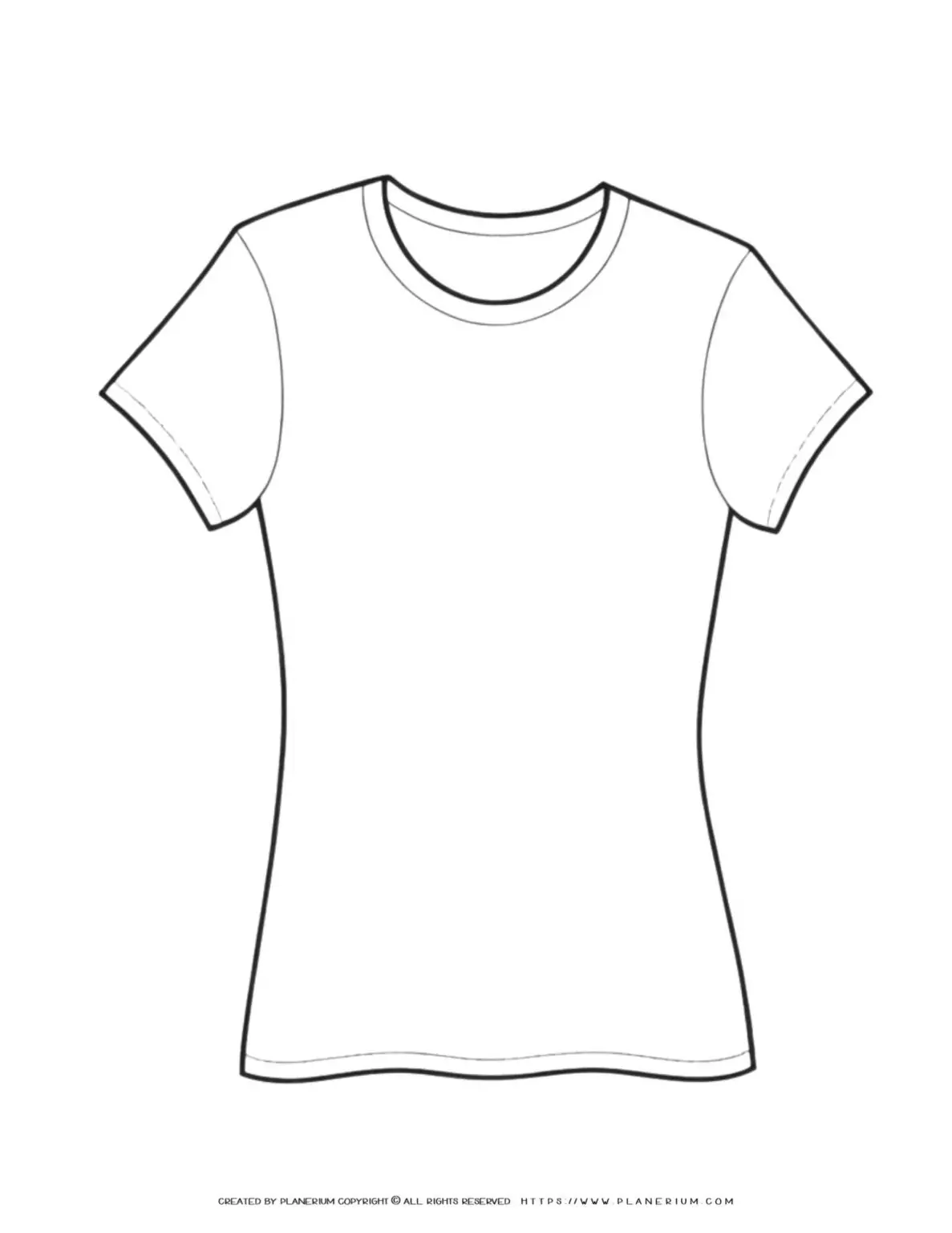 Plain women's t-shirt outline design