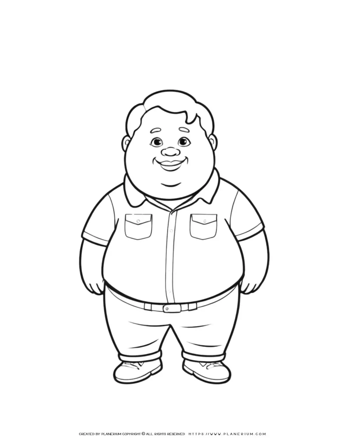 Cartoon drawing of a smiling man.