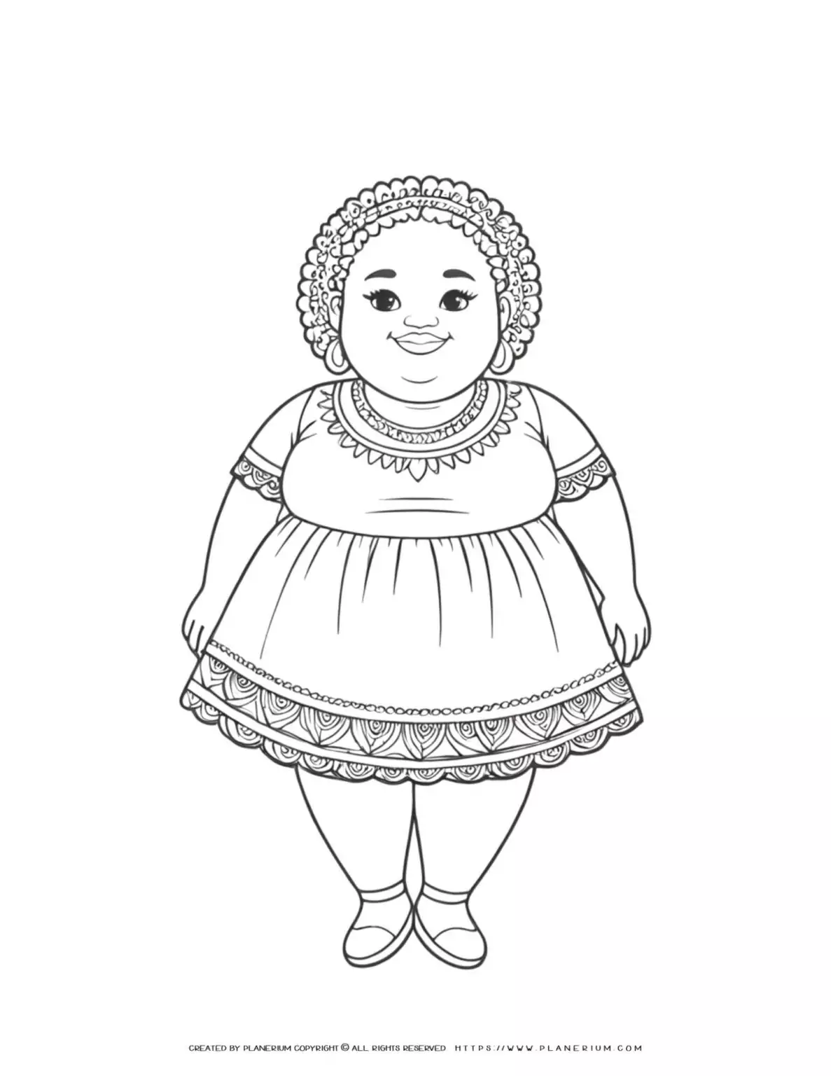 Cute illustration of a girl in a dress