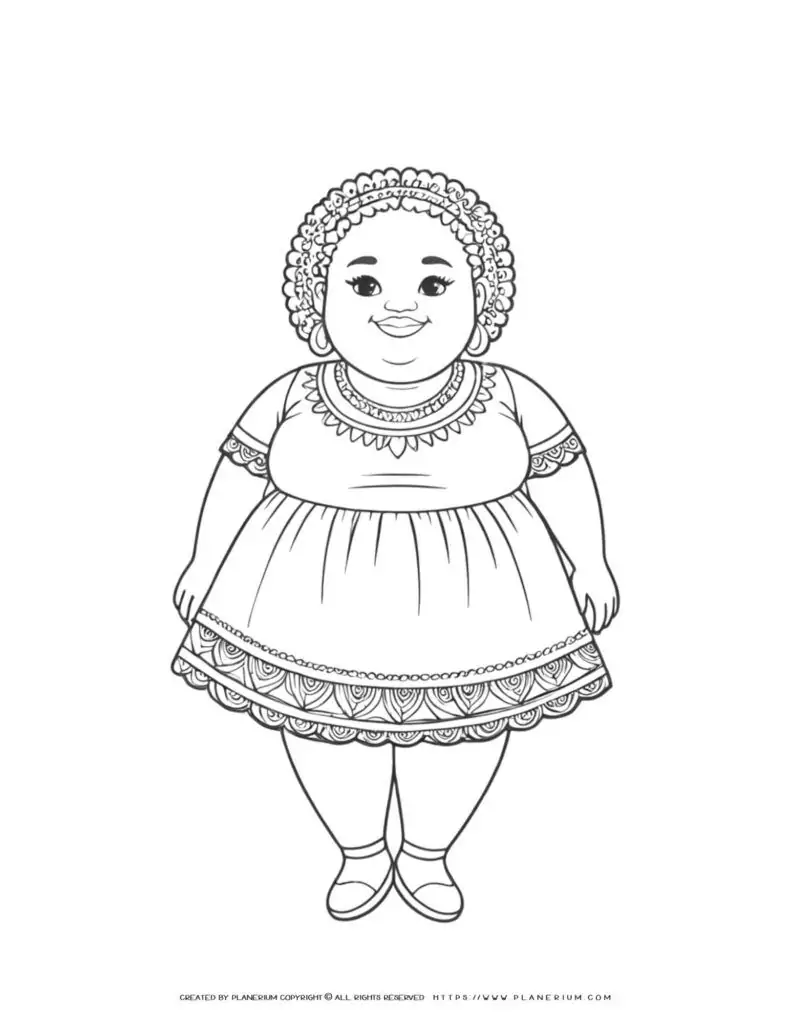 Cute illustration of a girl in a dress