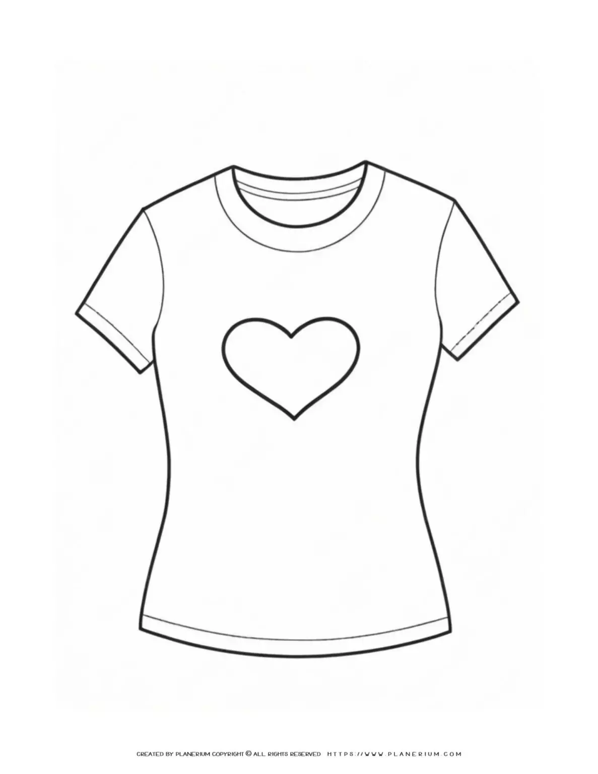 T-shirt with heart design outline