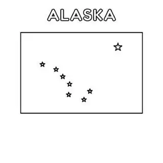 Alaska flag coloring page for kids to learn state symbols and colors. Perfect for educational activities and patriotic crafts.