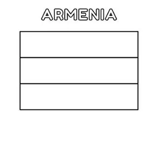 Coloring page of the Armenia flag for kids to learn about national symbols and colors. Perfect for educational use and patriotic activities.