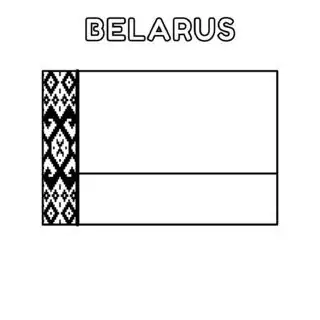 Coloring page of the Belarus flag for kids to learn about national symbols and colors. Perfect for educational use and patriotic activities.