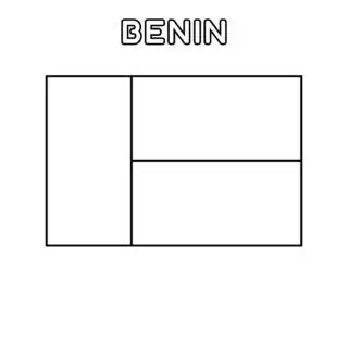 Benin flag coloring page for kids to learn about national symbols and colors. Perfect for educational activities and cultural studies.