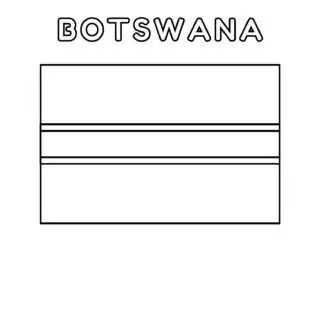 Botswana flag coloring page for kids to learn about African countries. Perfect for educational activities and cultural exploration.