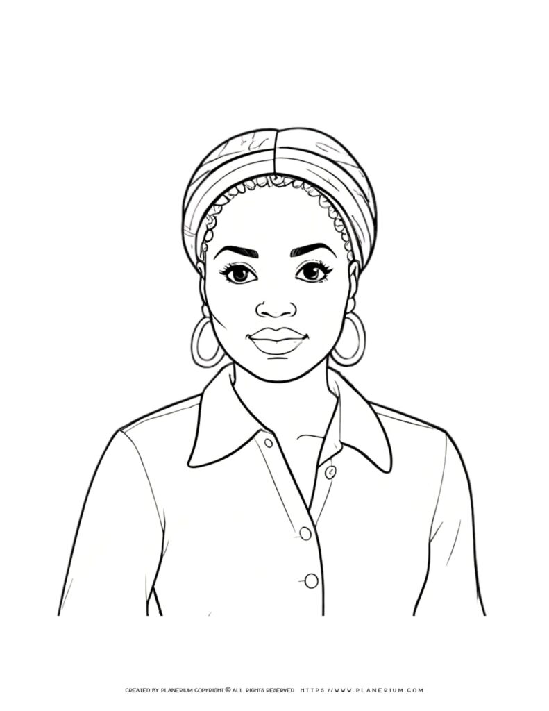 African Woman Coloring Page: Fun & Educational Activity