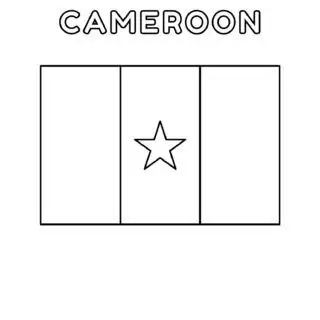 Cameroon flag coloring page for kids to learn about African countries and their symbols. Perfect for educational activities and cultural exploration.