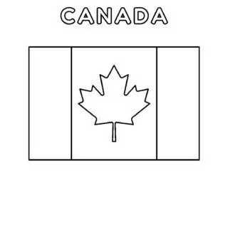 Canadian flag coloring page for kids to learn about Canada's national symbol. Perfect for educational activities and patriotic celebrations.