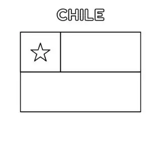 Chile flag coloring page for kids to learn about South American country's national symbol. Perfect for educational activities and cultural studies.