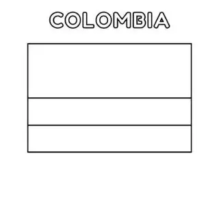 Colombia flag coloring page for kids to print and color at home. Fun and educational activity for learning about Colombian culture and national symbols.
