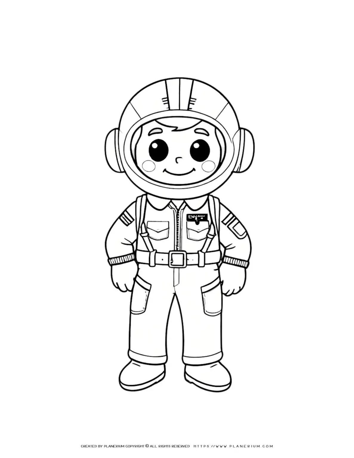 Coloring page of a comic pilot boy wearing a full suit outline. Perfect for kids who love aviation and superheroes. Ideal for creative playtime.