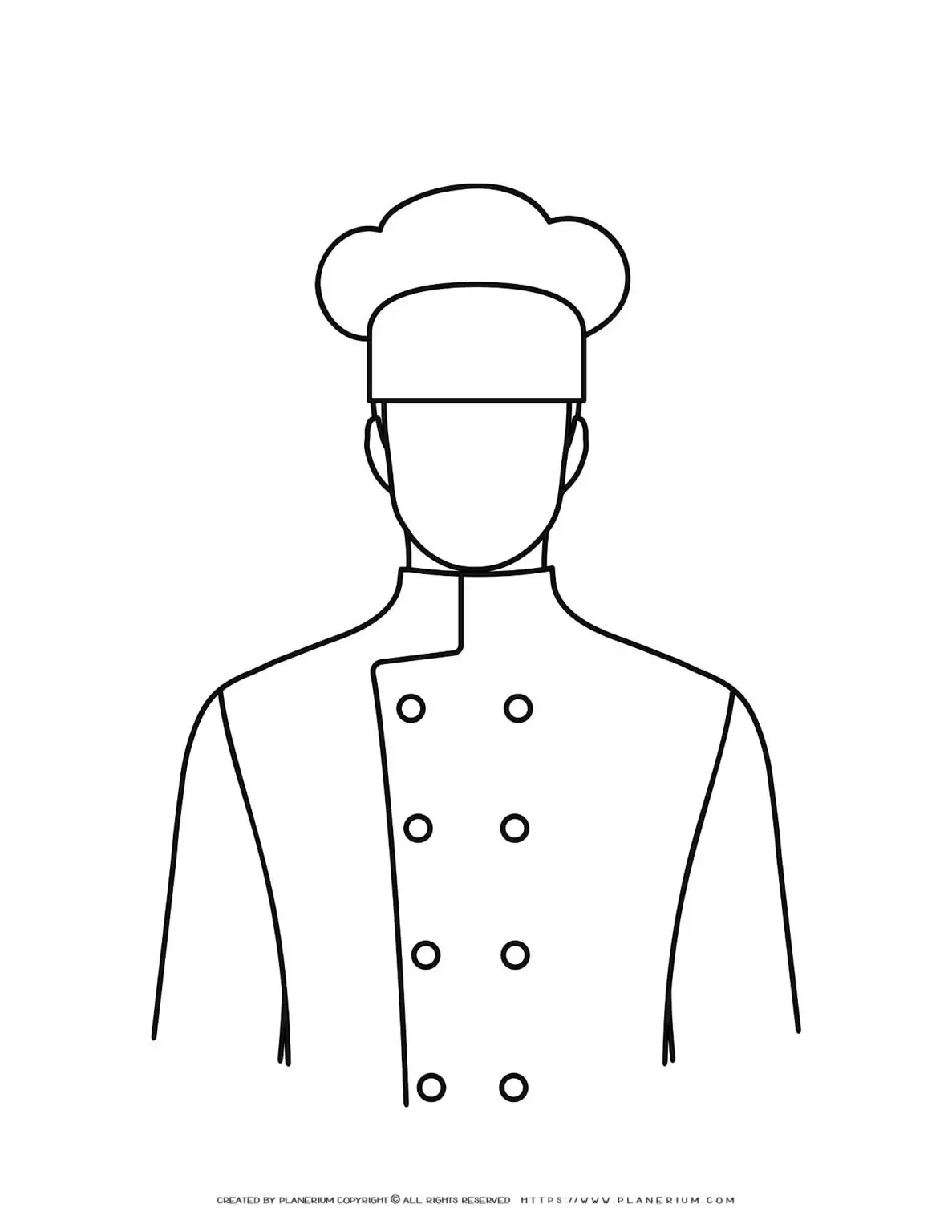 Outline of a chef in uniform