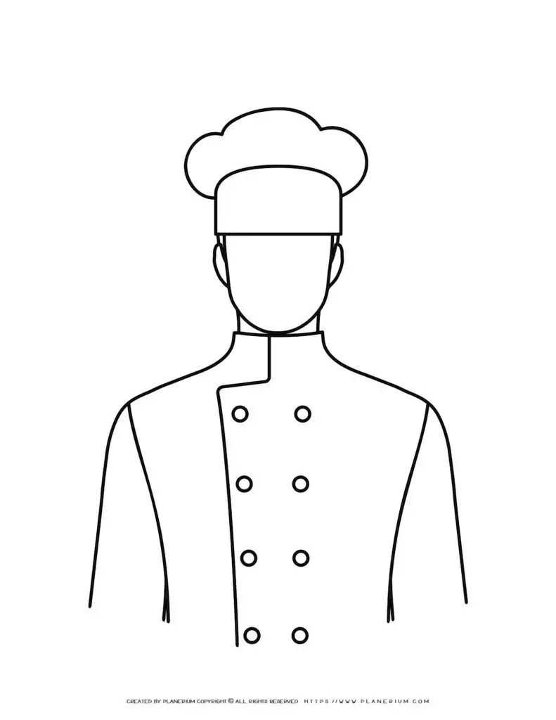 Outline of a chef in uniform