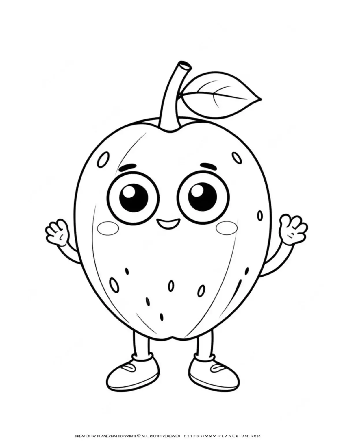 Smiling cartoon strawberry with arms and legs