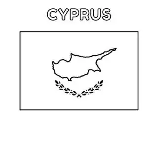 Cyprus flag coloring page for kids - printable national symbol activity.