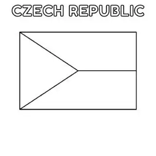 Czech Republic flag coloring page for kids to learn about national symbols and colors. Perfect for educational activities and patriotic crafts.