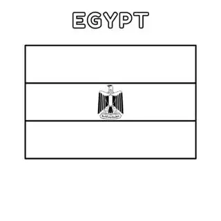 Egypt flag coloring page for kids to learn about Egyptian culture. Printable activity with the colors of the Egyptian flag. Great for educational use.