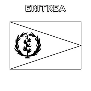Eritrea flag coloring page for kids to learn about African countries. Printable activity for geography lessons and cultural education.