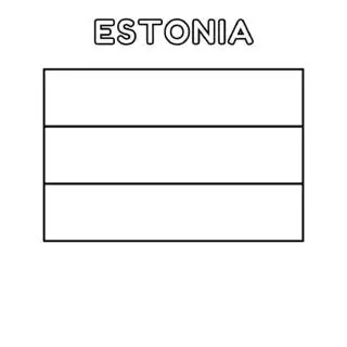 Estonia flag coloring page for kids to learn about national symbols and colors. Perfect for educational activities and patriotic crafts.