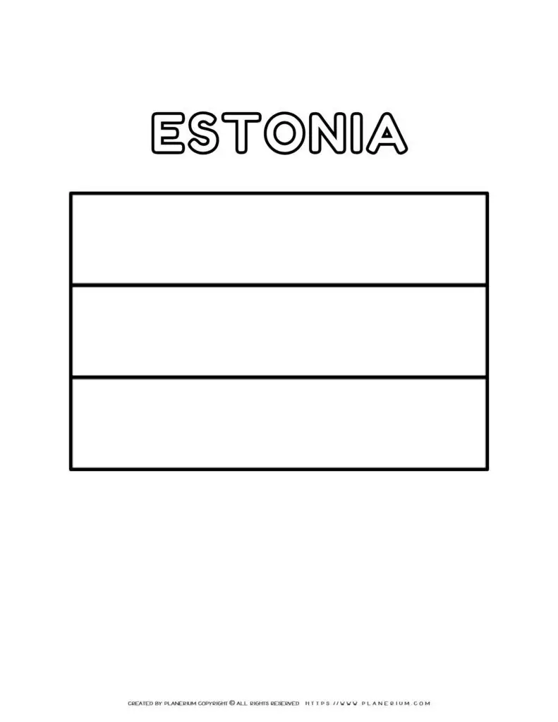 Estonia flag coloring page for kids to learn about national
  symbols and colors. Perfect for educational activities and patriotic crafts.