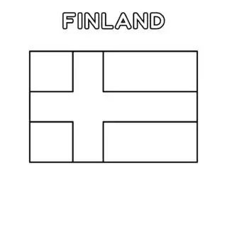Coloring page of Finland flag for kids to learn about Nordic countries. Perfect for geography lessons and cultural activities.