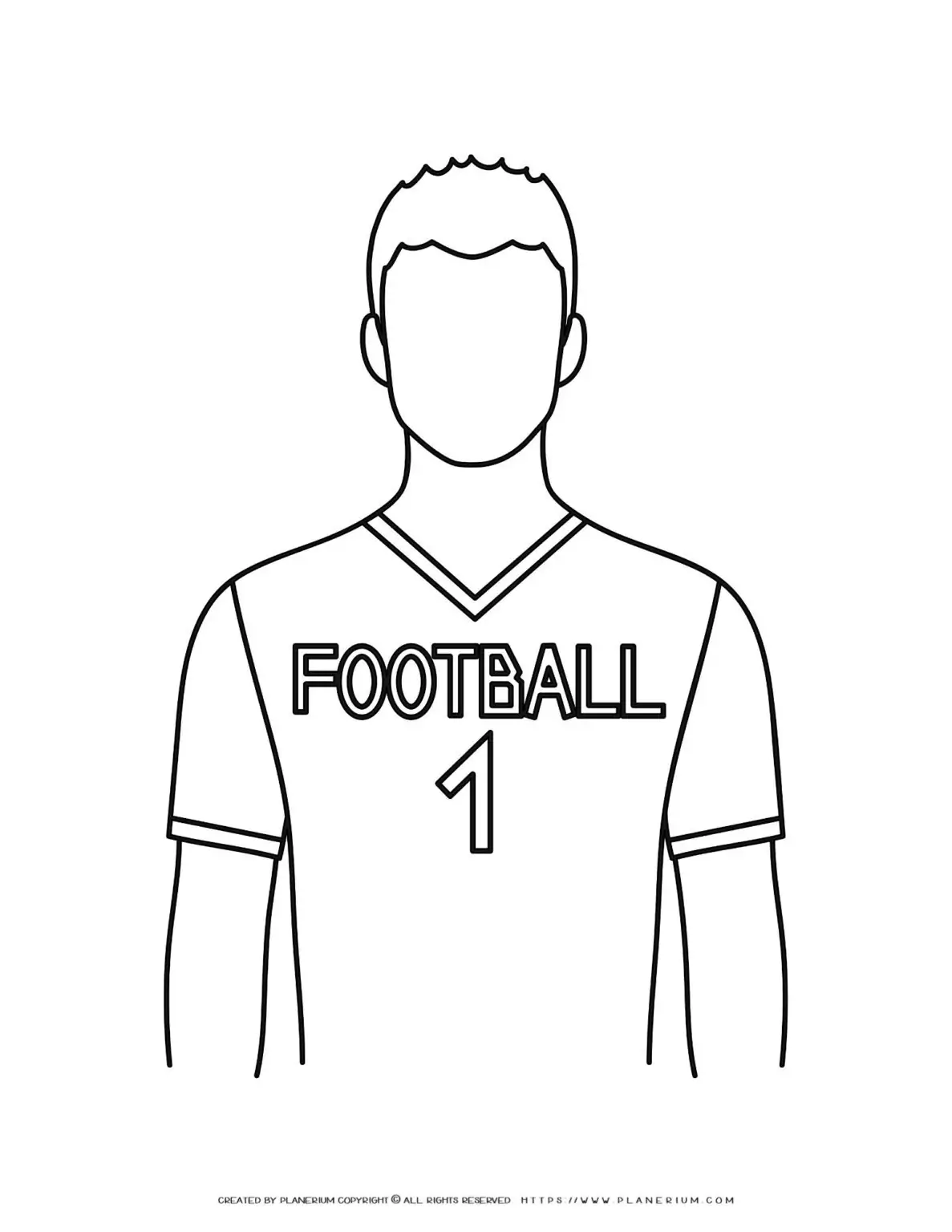 Outline of football player in jersey