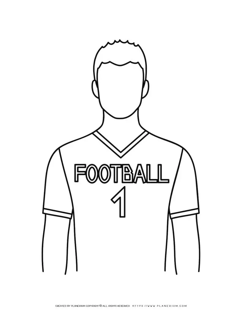 Outline of football player in jersey