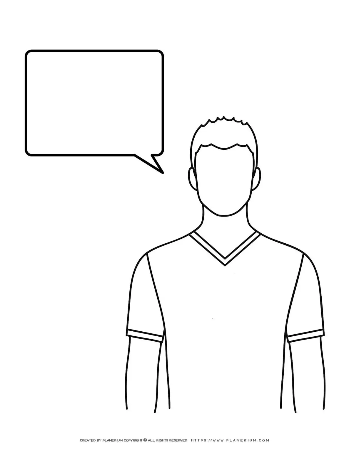 Outline of person with speech bubble