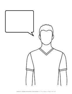 Outline of person with speech bubble