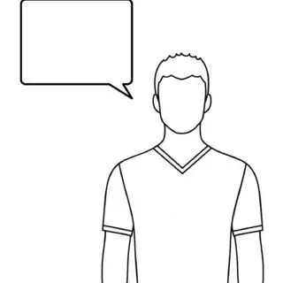 Outline of person with speech bubble
