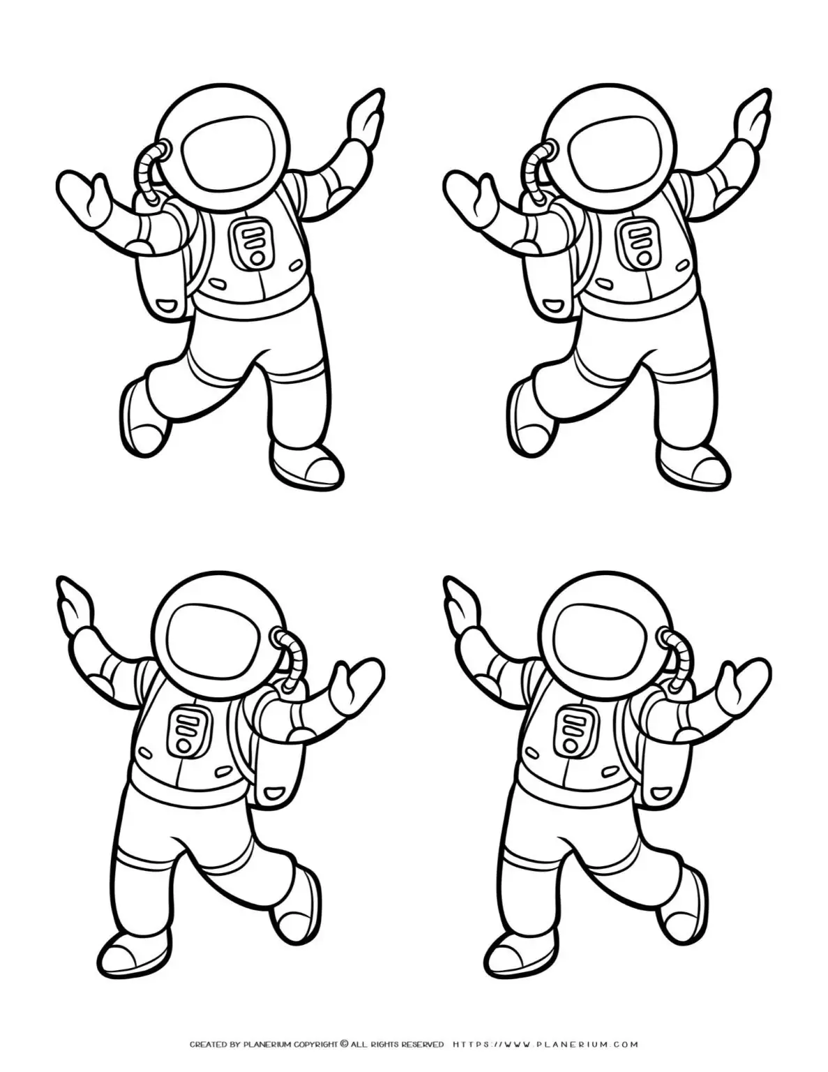 Printable astronaut coloring page for kids