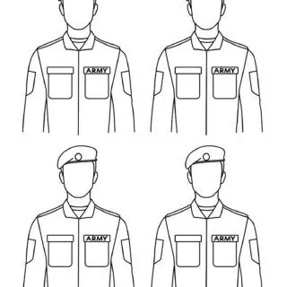 Four soldiers in military uniforms