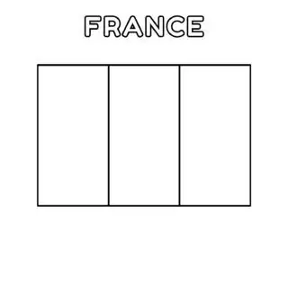 France flag coloring page for kids to learn about the tricolor flag of France. Perfect for educational use and patriotic activities.