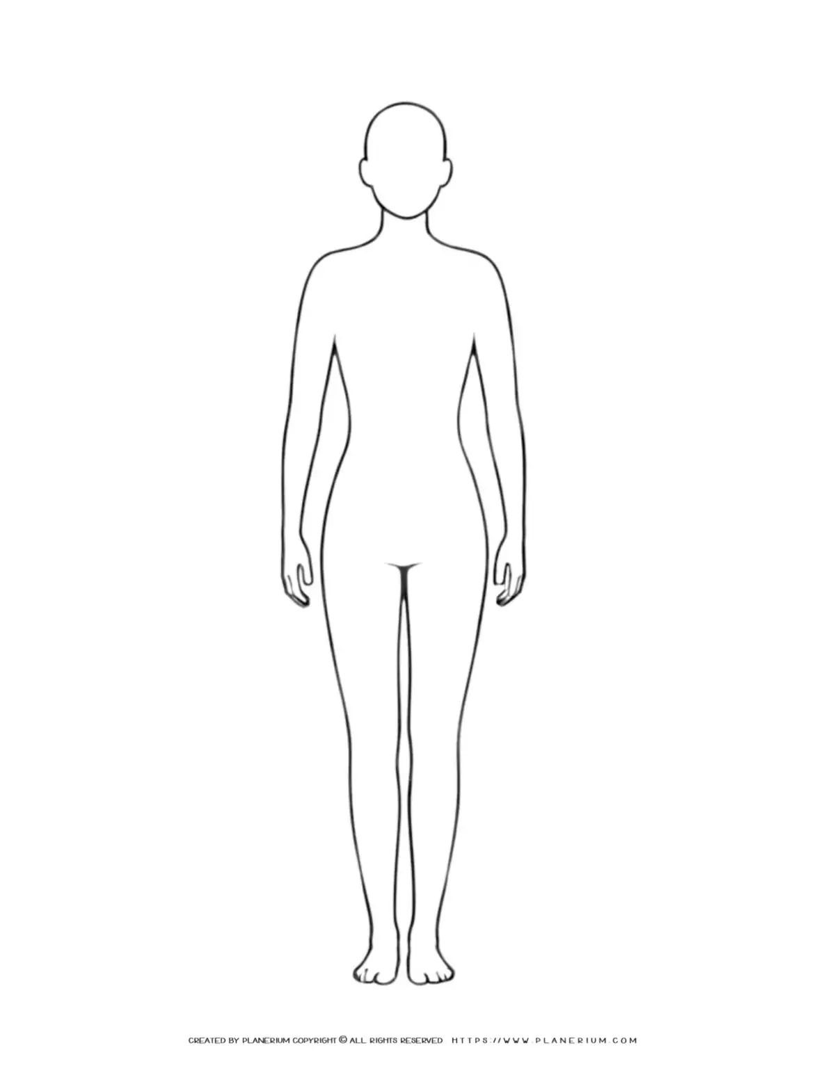 Outline of human body front view