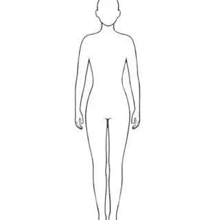 Outline of human body front view