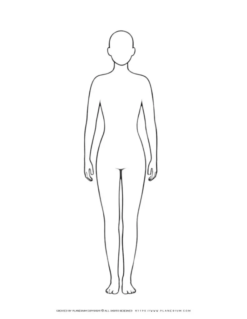 Outline of human body front view