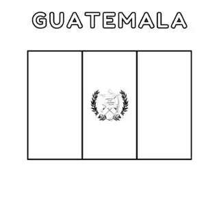 Guatemala flag coloring page for kids to learn about Central American country's national symbol. Educational and fun activity for children.
