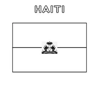 Haiti flag coloring page for kids to learn about national symbols and colors. Perfect for educational activities and cultural awareness.