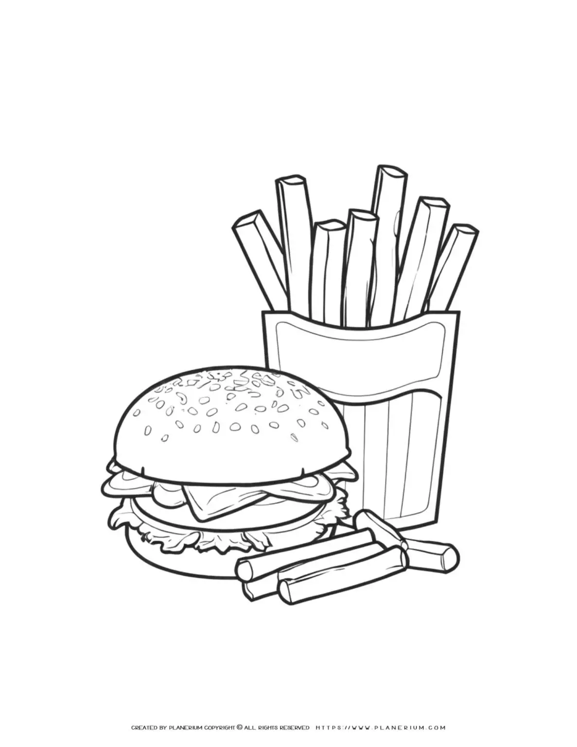 Burger and fries illustration
