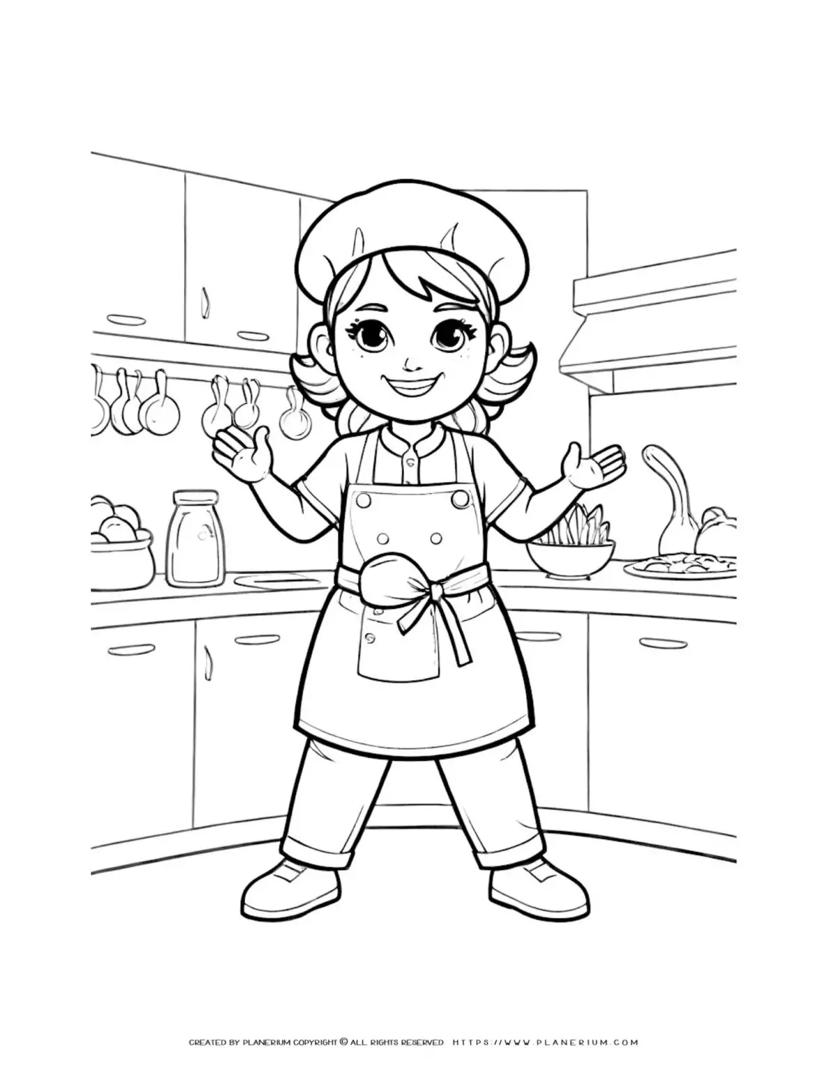 Cartoon chef in a kitchen