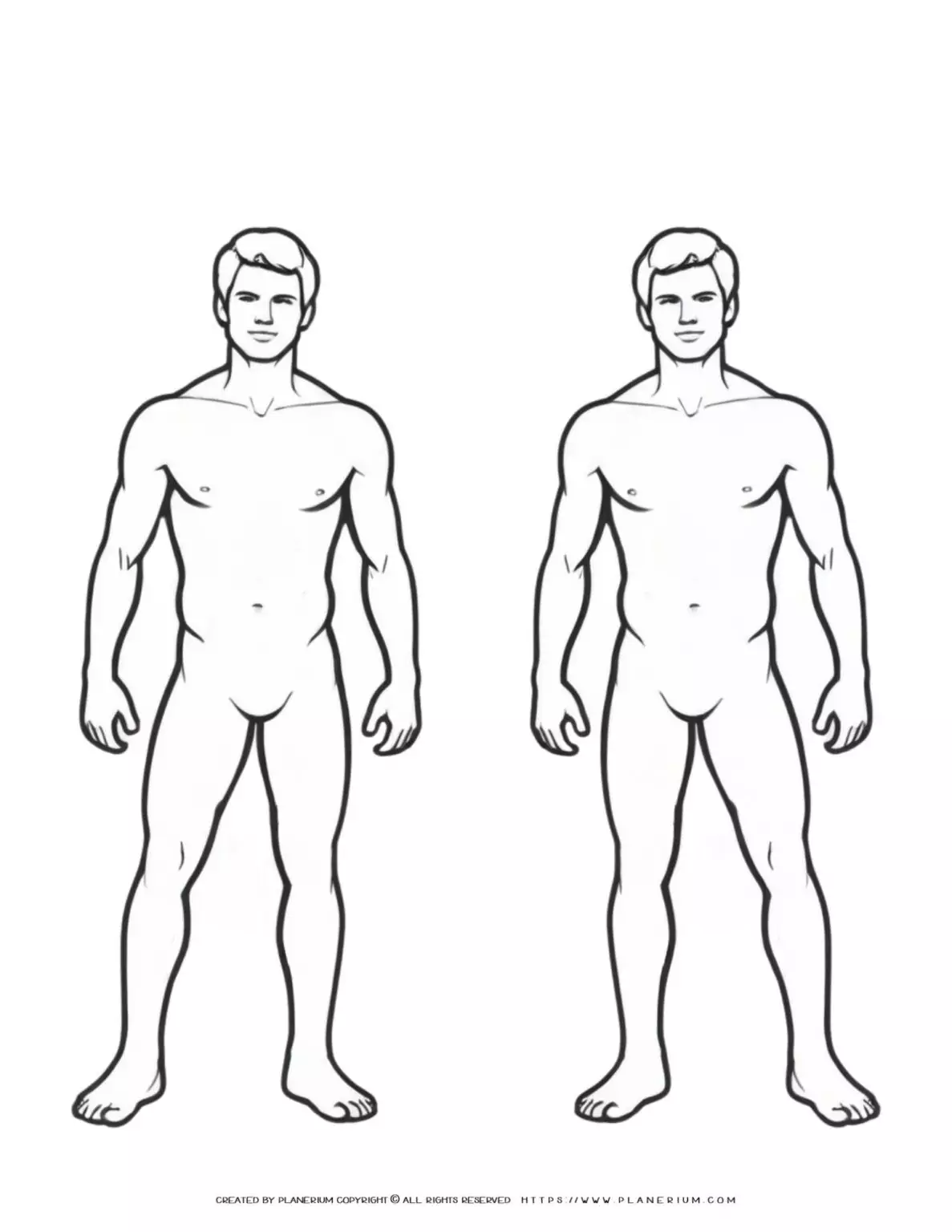 Two male human body outlines
