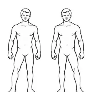 Two male human body outlines