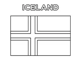Iceland flag coloring page for kids to learn about Icelandic culture and colors. Perfect for educational activities and patriotic celebrations.